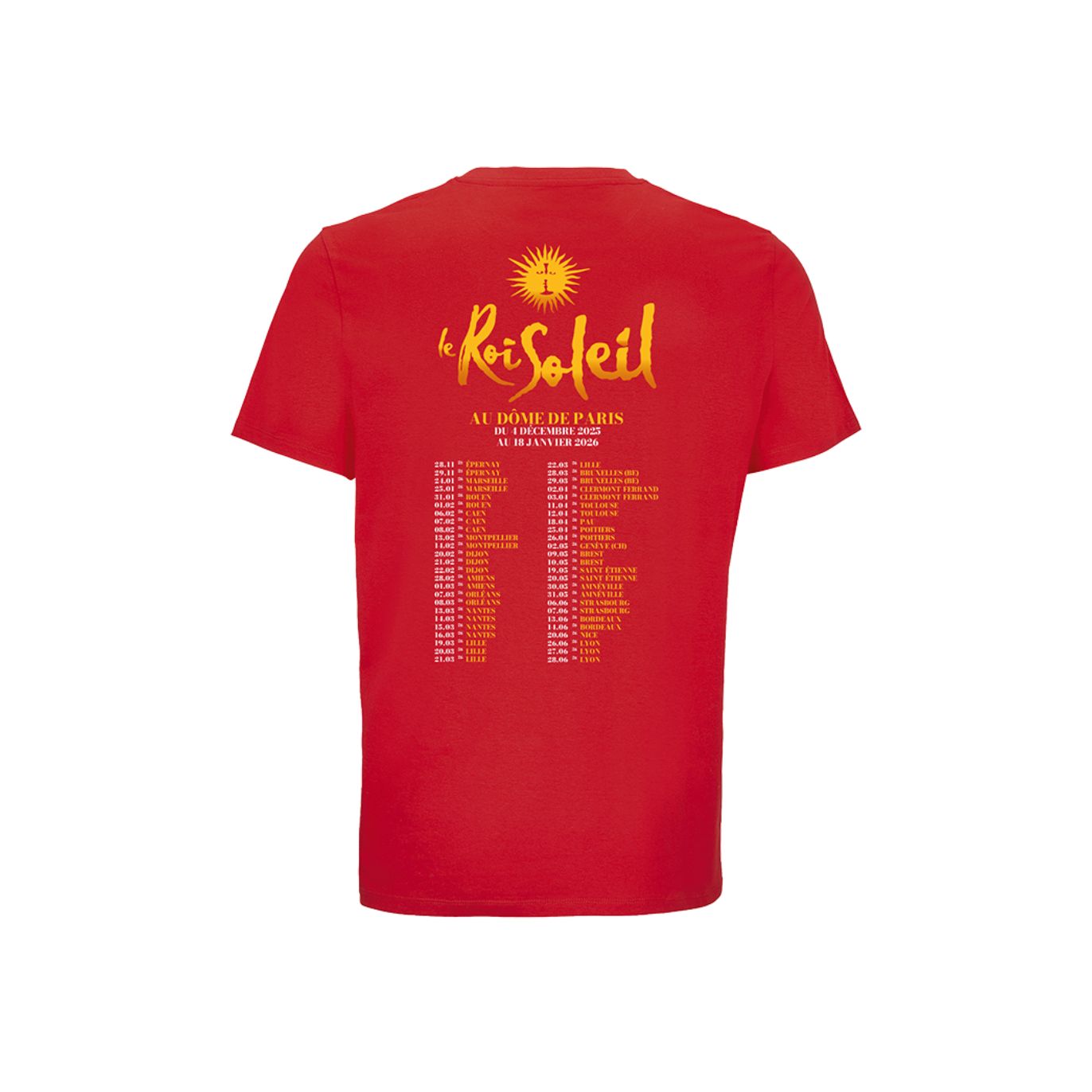T-shirt Affiche Dates ROUGE